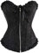 WLFFW Corsage mit Reißverschluss Korsage Damen (EUR(38-40) XL, Schwarz)