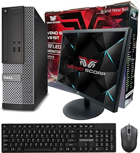 Dell Optiplex Intel Core i7-2600 Quad Core 16GB RAM 240GB SSD + 1TB HDD WiFi Windows 10 Desktop PC 19-inch VenoScorp Computer Bundle (Renewed)