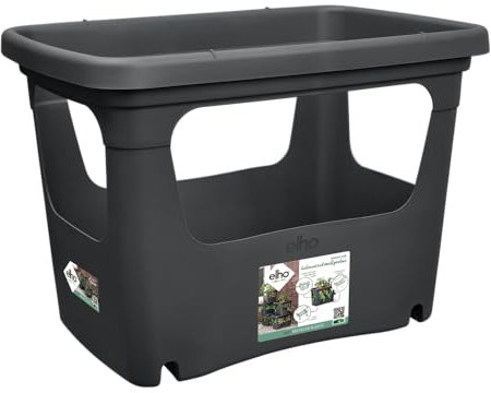 Elho Green Basics Stack & Grow 50 - Fioriera per Esterno Coltura E Raccolta - Ø 50.9 x H 35.7 cm - Nero/Living Black