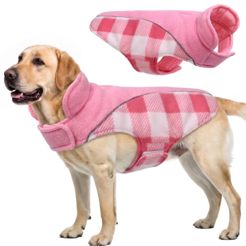 CITÉTOILE Warme Hundemantel Winter mit Bauchschutz Rosa XXL | Wendbare Hundejacke mit Geschirrloch, Winterhundekleidung für kleine mittlere Große Hunde, Ideal für Spaziergänge & Wandern