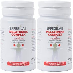 Melatonina 1 Mg Complex per Dormire, con ADENOSINA e GLICINA | Effegilab (180 compresse)
