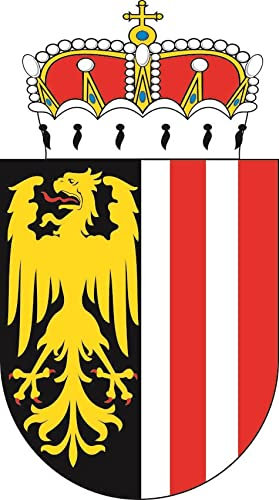 U24 Aufkleber Oberösterreich Wappen 8 x 14 cm Autoaufkleber Sticker Konturschnitt
