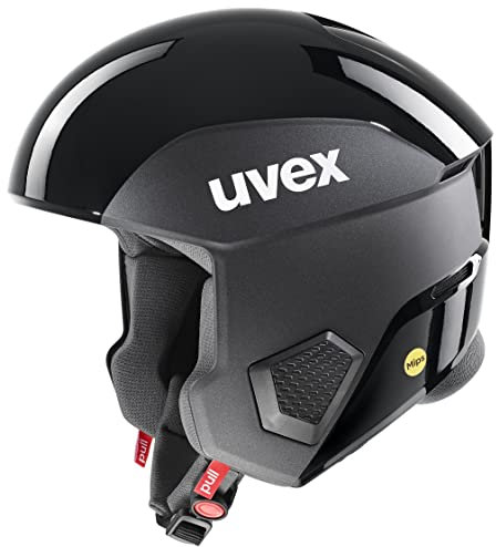 uvex invictus MIPS - Skihelm für Damen und Herren - MIPS-Sysytem - Notfall-Wangenpolster - black - anthracite matt - 59-60 cm