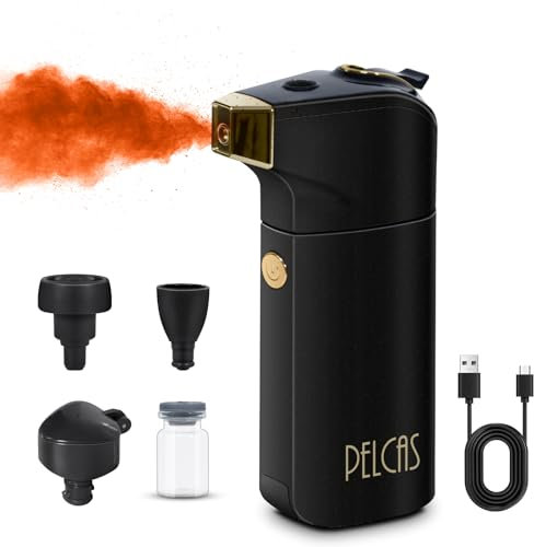PELCAS Airbrush Set, Spritzpistole mit Kompressor 27PSI Kabelloses Airbrush-Kit Wiederaufladbares Handheld Luftkompressor für Kunstfarbe Make-up Kuchendekoration Modellfärbung Nagelkunst Tattoos