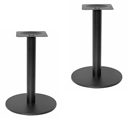 2er-Set - reduzierter Einzelpreis! Stabil Tischgestell Mittelfuß aus Stahl in Schwarz Matt, Runder Fußplatte, Höhe: 72 cm, Tischfuß Bistro Gastro Cafe (2, Pulverbeschichtet Schwarz, Runder)