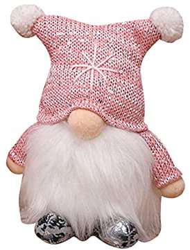 TianWlio Weihnachts Wichtel Gnom Handgemachte Dekorationsfiguren Weihnachtswichtel Stoff Schwedische Wichtel Santa Dolls Weihnachten Puppe Dekoration Geschenke Für Kinder (Pink, One Size)