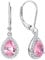 YL Damen Ohrhänger 925 Sterling Silber Oktober Geburtsstein Turmaline Rosa Oval Tropfen Ohrringe