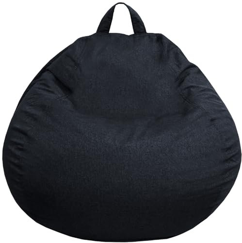 bananair - Puff Salon con Relleno Incluído - Suave y Cómodo - Funda Lavable a Máquina - Puff Pera Práctico y Fácil de Transportar - Bean Bag Versátil, Puff Gamer, Niños (105 x 85 cm, Negro)