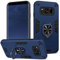 Btstring Hülle für Samsung Galaxy S8, Militär Standard Stoßfest Handyhülle Case Hybrid Metall Ring Halter Schutzhülle Handy Hüllen Cover- Blau