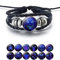 Zodiac Signs Spirit Bracelet, Handmade Woven Multilayer Adjustable 12 Constellation Zodiac PU Leather Bracelets Unisex, Glow in the Dark Zodiac Jewelry Gifts For Women Men (Leo)