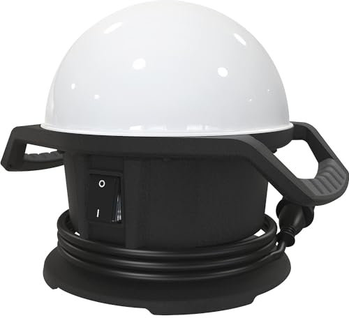 ANSMANN Leistungsstarke Arbeitsleuchte mit 360° Weitwinkelausleuchtung, Netzbetrieb 220-240V AC mit 5m Kabel, 5000 Lumen, spritzwassergeschützt, stoßfest, inkl. Aufhängehaken