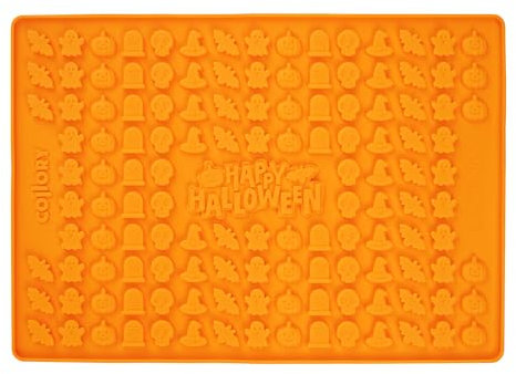 Collory Backmatte Hundekekse, Leckerlis in MINI HALLOWEEN MOTIVE (ca. 2cm), Silikon Backform, Hitzebeständig, Lebensmittelecht & Bpa-frei