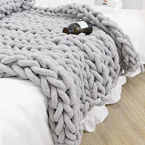 TONGFENG Chenille Chunky Wool Garn | Wolle Garn Handstricken Roving | Chunky Wolle Garn Handstricken Roving | Strickdecke Decke Garn für Riese Klobig Stricken Werfen Sofa Decke