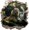 Samunshi® Wanddeko Wandriss mit Tiger Fenster in andere Welt Portal Wallart Wandtattoo für Wohnzimmer Küche Wandaufkleber Wandsticker 70x70cm