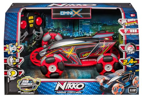 Nikko Bandai - NKT10052 Toys - Voiture de radiocommande Omni X Rouge, conquérir la Vitesse et Le Plaisir