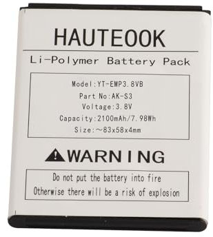 Hauteook Akku 3.8V 2100mAh Li-Polymer ersetzt Emporia AK-S3 für ältere Smartphone-Handys