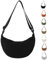 LOCCY Crossbody Bag Damen Cord, Halbmond Tasche Damen Cord, Einfarbige Halfmoon Bag Kord mit Verstellbarer Schultergurt für Frauen Reisen (Schwarz)
