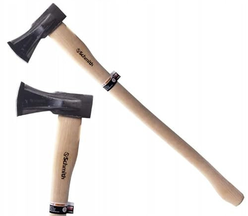 Schmith - Hache avec Coin 2000g - Idéal pour Bois de Chauffage - Resistante - Ergonomique - Robuste - Sylviculture