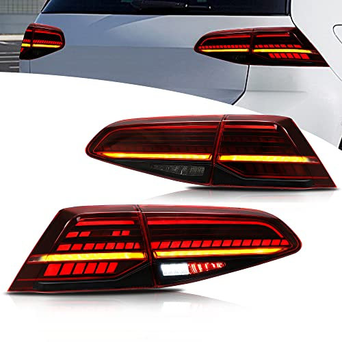 VLAND Rückleuchten Kompatibel für Golf 7 Golf 7.5 hatchback 2013-2020 [Nicht für Variant Kombi], Mit E-Prüfzeichen, 1 Satz (Rot)