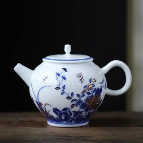 Teekannen-Set Hause Tee-Set Trinkgeschirr 200 Ml Reise Tragbare Filter Wasserkocher Palace Luxus Keramik Teekannen Handbemalte Blumen Und Vögel Teekanne Weihnachts Teekanne Und Tasse Set (Color : D)
