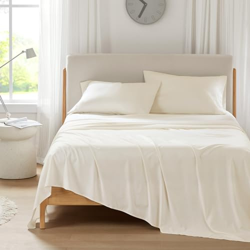 Comfort Spaces Kühllaken, feuchtigkeitsableitende Coolmax-Laken, weich, farbecht, kühlendes Bettlaken für Menschen, denen beim Schlafen heiß ist, elastische Tiefe Tasche, passend für Matratzen bis zu