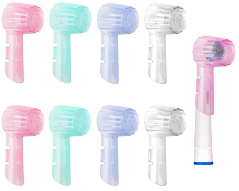 8Pcs Toothbrush Covers Plastic Electric Toothbrush Head Protector Caps Compatible with Orale B IO Series Brush Heads Transparent Dustproof Protective Case with Clear Storage Box for Travel