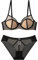 YUYUCH Women's Balconette Sheer Mesh Bra Non-Padded Lightweight Lining Underwire Bras Push Up See Through Half Cup Bra Black