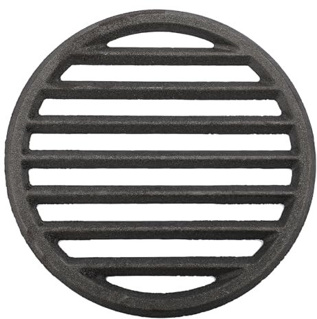 OGA Cast Iron Bottom Fire Grate - 9 Inch Round BBQ Grill Grate Replacement, High Heat Charcoal Plate Bottom Grate Grill Parts, Fireplace Grate for Fire Pit Project BBQ Accessories Parts