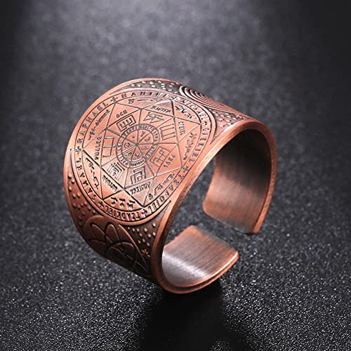 SHOUKAII Siegel der 7 Erzengel Schutzring Amulett Metatron Würfel Lilith Symbol Die Geheimnisse von König Salomo Vintage-Schmuck