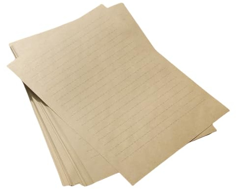 Kraftpapier zum Schreiben, liniertes Schreibpapier, Briefgröße, Vintage-Druckerpapier, doppelseitiges Einladungs-/dekoratives Druckerpapier, antikes altmodisches Papier (100, A4)