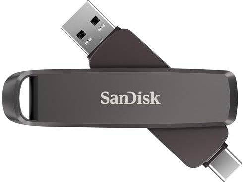 SanDisk Extreme Pro Dual Drive 1 TB, Memoria Flash con Conectores USB Type-C y Type-A Reversibles, Velocidades hasta 1000 MB/s, Cifrado de Datos, copias de Seguridad automáticas, diseño metálico
