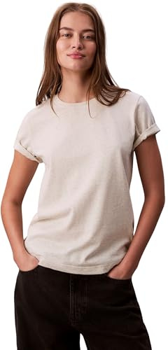 Calvin Klein T-Shirt Manches Courtes Femme Archive Jersey Tee avec Col Ras-du-Cou