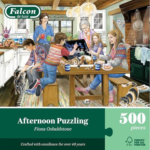 Falcon Afternoon Puzzling Age 14+, 500 Piece Jigsaw Puzzle for Adults - Beautifully Illustrated 500Pc Adult Jigsaws, Fun Present & Activity for Home, Puzzles for Rainy Days, Birthday Jumbo