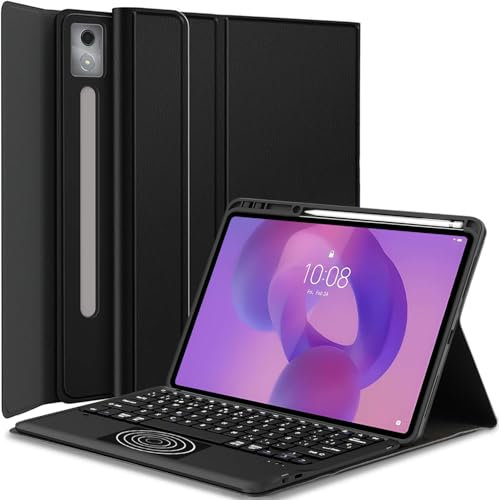 Nanhent Funda con Teclado Español Ñ para Lenovo Idea Tab Pro 12.7 Pulgadas 2025 TB-373FU TB-375FC, Teclado Magnético Inalámbrico Bluetooth Desmontable con Touchpad