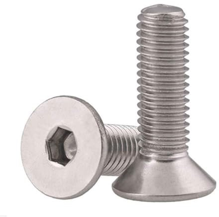 100 viti a testa svasata M5 x 10, in acciaio inox, esagonale, filettatura metrica, viti a testa svasata durevoli per mobili, ingegneria meccanica e fai da te, viti M5 di alta qualità con esagono