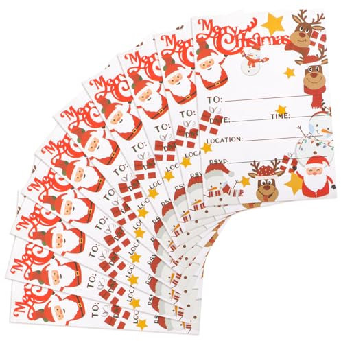 COMNESTBI 10 Stück einladung geschenkkarte Glücklich Luxus Weiß Vermögen einladen Ort einladungskarten Festkarten geschenkt Einladung zu Geschenkkarten Weihnachtskarte Papier
