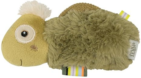 Fehn Stabgreifling Chamäleon – Greifling zum Rasseln in Form eines kuschelweichen Chamäleons – ein treuer Begleiter für Babys und Kleinkinder ab 0+ Monaten