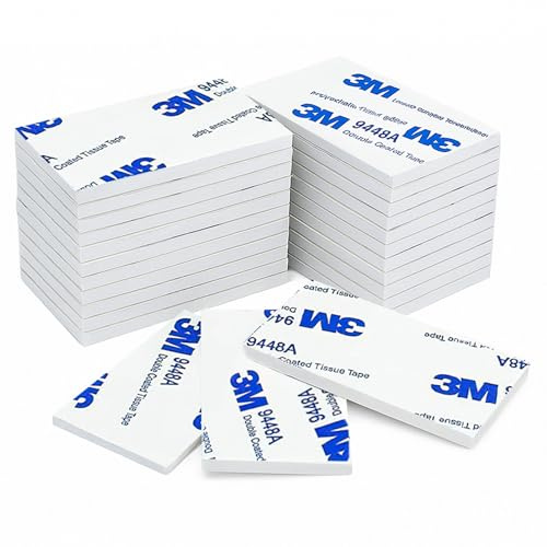 40 Piècesscotch double face Extra Fort, Ruban Adhésif Double Face Robuste, Ruban Mousse pour Maison, Bureau, Décoration, accroche tableau sans percer, Rectangular 30 x 50 mm (white)