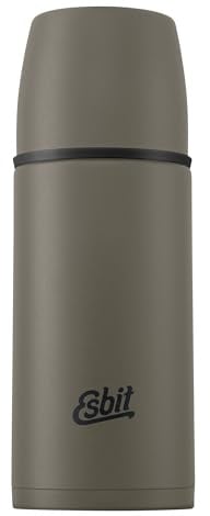 Esbit Classic Isolierflasche 500ml - Thermoskanne für warm & kalt - Thermosflasche mit 2 Bechern - Trinkflasche Edelstahl - Auslaufsicher - Olivgrün