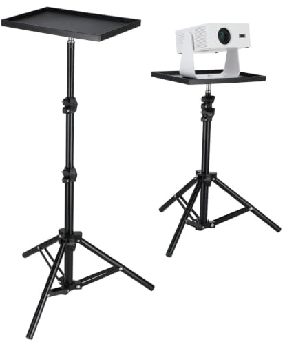 Gadpiparty Projector Stand Tripod with Tray Adjustable Up to 45 Inch | Floor And Desktop Holder for Projectors Laptop Camera Phone Bedside Viewing Home Cinema and Streaming Setups