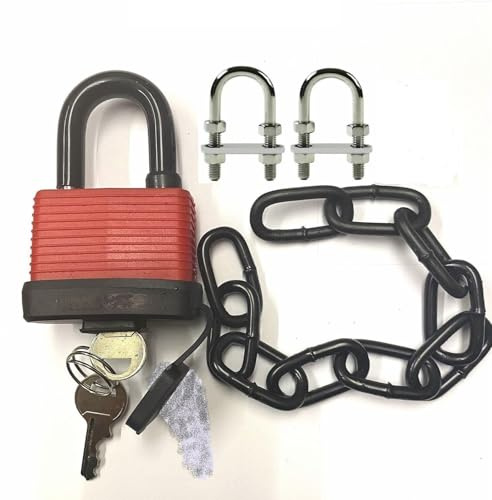 Remi Tools Ltd Wheelie Bin Lock, Wheelie Bin Lid Chain Lock System, 30mm Padlock with 2 Keys, Wheelie Bin Lock Kit to Prevent Fly Tipping, Bin Tampering & Identity Theft - Easy Install (Heavy Duty)