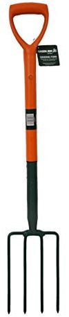 Green Jem Carbon Steel Digging Fork - Orange