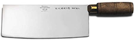 Dexter Russell 8915 Traditional (08051) 8” x 3-1/4” Chinese Chef’s Knife, High Carbon Steel Blade, Stain-Free, Full Tang, Walnut Handle with Brass Ferrule, Professional Cook’s Knife, Made in USA