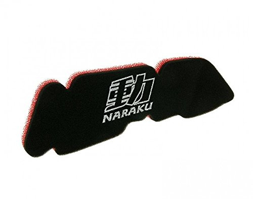 Luftfilter Einsatz Naraku Double Layer für Piaggio (98-) | Polyurethan-Schaumstoff offenporig, maßgefertigt, OEM NK303.07 kompatibel mit Gilera Runner 50 Bj. 1999 - 2000 C14
