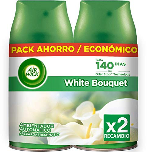 Air Wick Ambientador Freshmatic Max Recambio Duplo White Bouquet, 500 ml