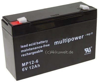 Multipower batterie plomb-acide / MP12-6 / 6V 12Ah
