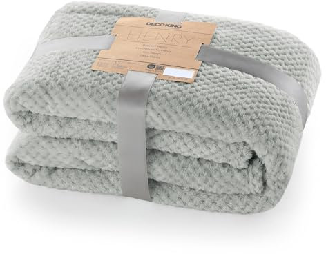 DecoKing Kuscheldecke 220x240 cm Stahl Decke Microfaser Wohndecke Tagesdecke Fleece weich sanft kuschelig skandinavischer Stil grau anthrazit Henry