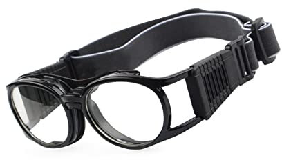 EnzoDate Retro Basketball Brille Volleyball Fußball Slimfit Schutzbrille (schwarz)