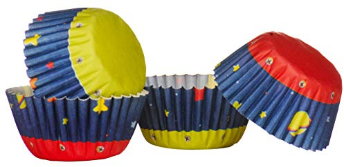 Premier Housewares 100 Pieces Medium Cup Cake Cases Rocket Design Cupcake Paper Multicolored Greaseproof Muffin Paper Baking Cups Ideal For Birthdays And Parties 4 x 2 x 4
