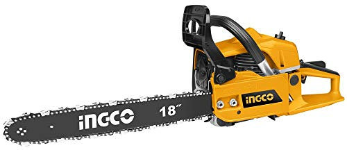 INGCO Motosega A Scoppio 45,8CC, Motore da 1,8kW (2.4 HP) con Lama da 45mm (18) Italia